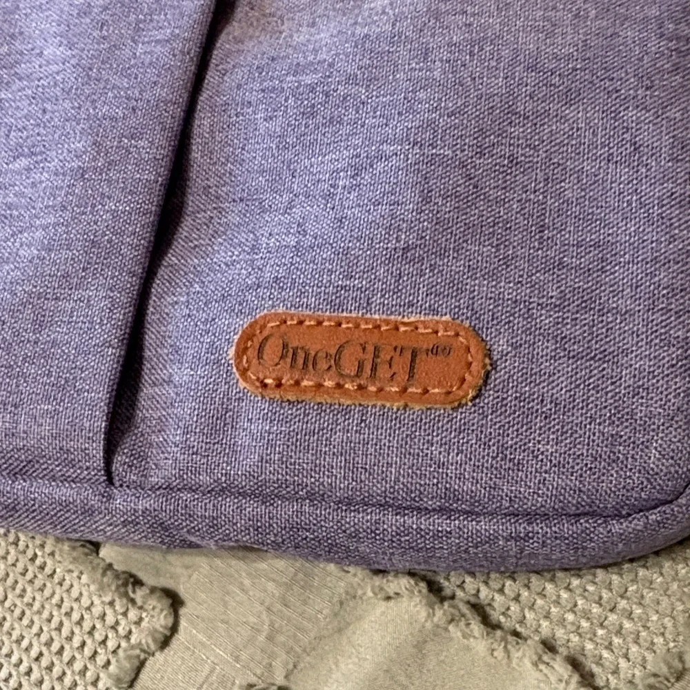 Purple Tablet Sleeve with zipper closure and outside pocket